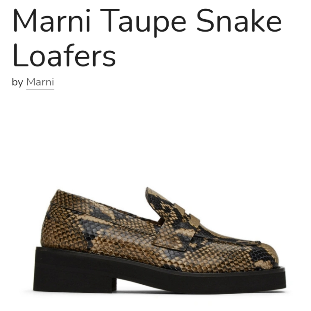 MARNI Python Print Chunky Loafers - Picture 6 of 10